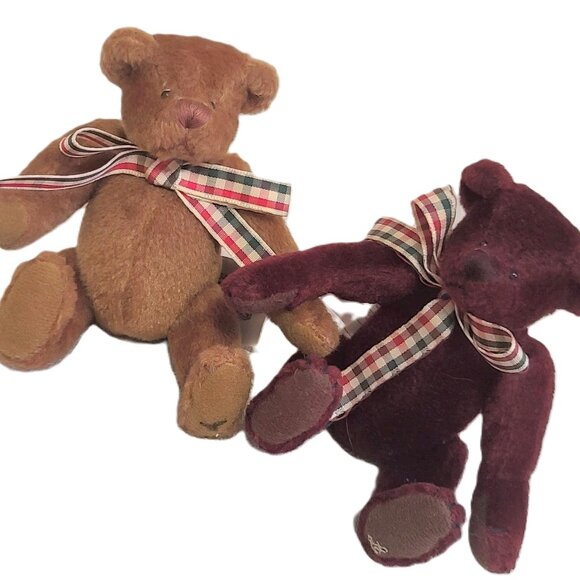 Cottage Collectibles Set of 2 Miniature Bears Cranberry & Muffin - Picture 3 of 5